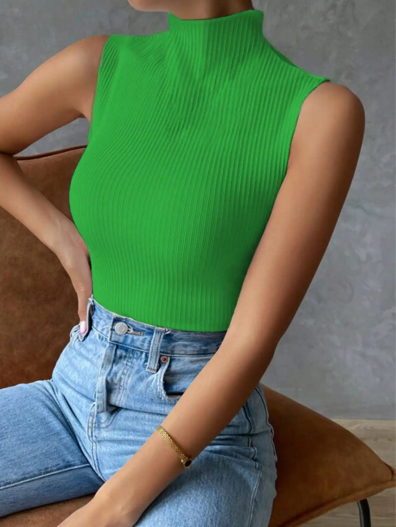 Blusa Canelada Gola Alta