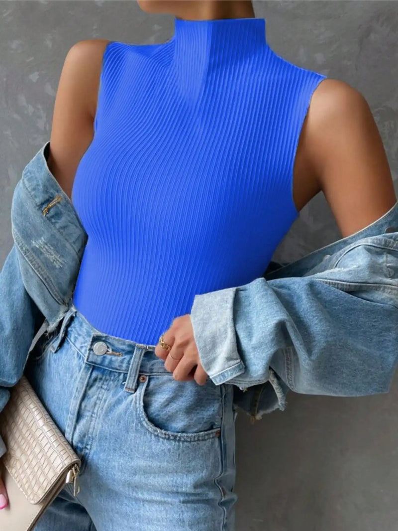 Blusa Canelada Gola Alta
