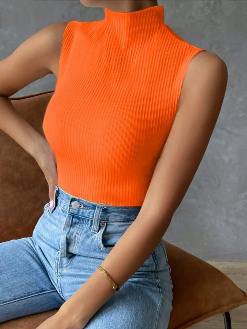 Blusa Canelada Gola Alta