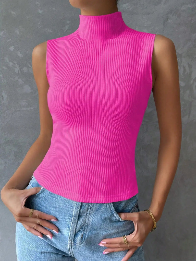Blusa Canelada Gola Alta