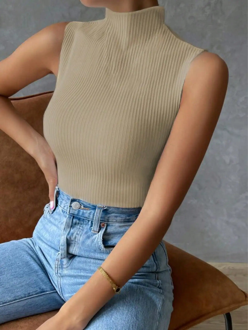 Blusa Canelada Gola Alta