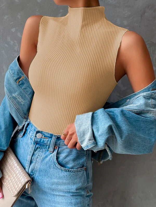 Blusa Canelada Gola Alta