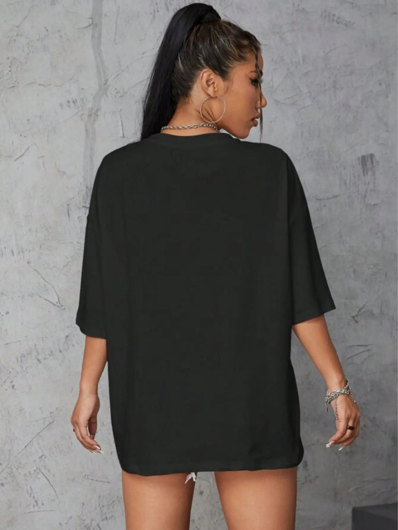 Camiseta Feminina Oversized 100% Algodão Tarf Za
