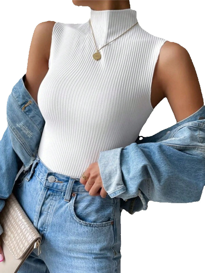 Blusa Canelada Gola Alta